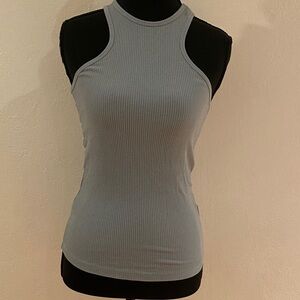 Women's Sleeveless Ribbed Top - Blue